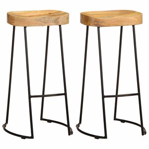 vidaXL Barhocker 2 Stk. Mango Massivholz