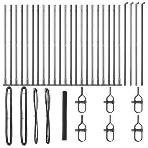 vidaXL Sechseckzaun mit Betonsockel 50 x 1,4 m PVC-beschichteter Stahl