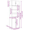 vidaXL Hochschrank Schwarz 70x42,5x225 cm Holzwerkstoff