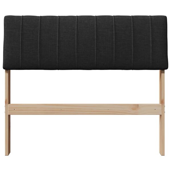vidaXL Gepolstertes Kopfteil Schwarz 90 cm Massives Kiefernholz