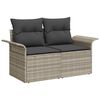 vidaXL Garten-Sofa-Set mit Kissen 5 pcs Hellgrau Poly Rattan