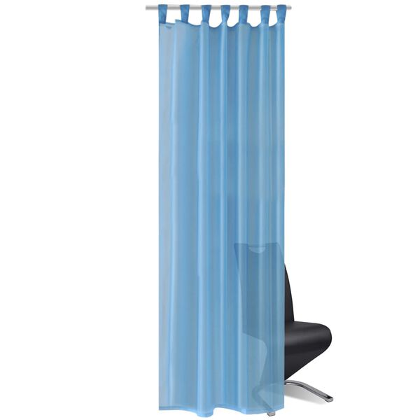 2 x Transparente Gardine Fertiggardine 140 x 225 cm t&uuml;rkis
