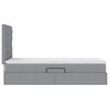 vidaXL Bett mit Stauraum und LED Hellgrau 100 x 200 cm Polyester