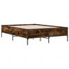 vidaXL Bettgestell R&auml;uchereiche 150x200 cm Holzwerkstoff und Metall