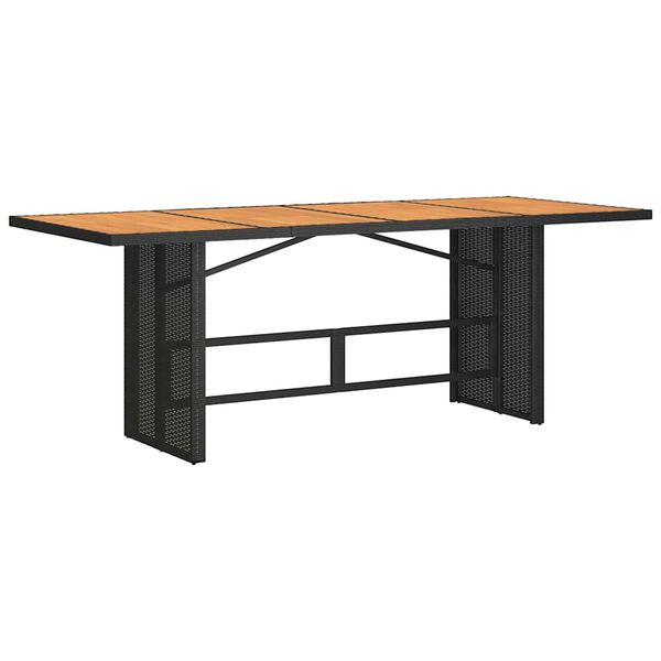vidaXL 7-tlg. Garten-Essgruppe mit Kissen Schwarz Poly Rattan