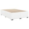 vidaXL Boxspringbett mit Matratze Weiß 160x200 cm Kunstleder
