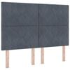 vidaXL LED Boxspringbett mit Kopfteil Dunkelgrau 160 x 200 cm Samt