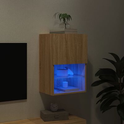 vidaXL TV-Schrank mit LED-Leuchten Sonoma-Eiche 40,5x30x60 cm
