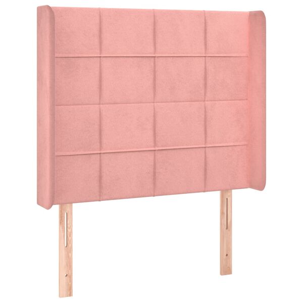 vidaXL Kopfteil mit Ohren Rosa 93x16x118/128 cm Samt