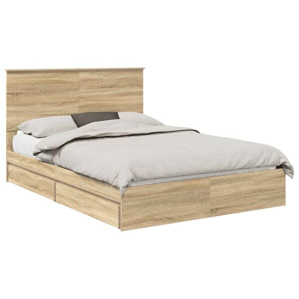 vidaXL Aufbewahrungsbett Sonoma-Eiche 160 x 200 cm Holzwerkstoff