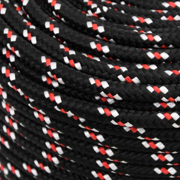 vidaXL Bootsseil Schwarz 8 mm 50 m Polypropylen