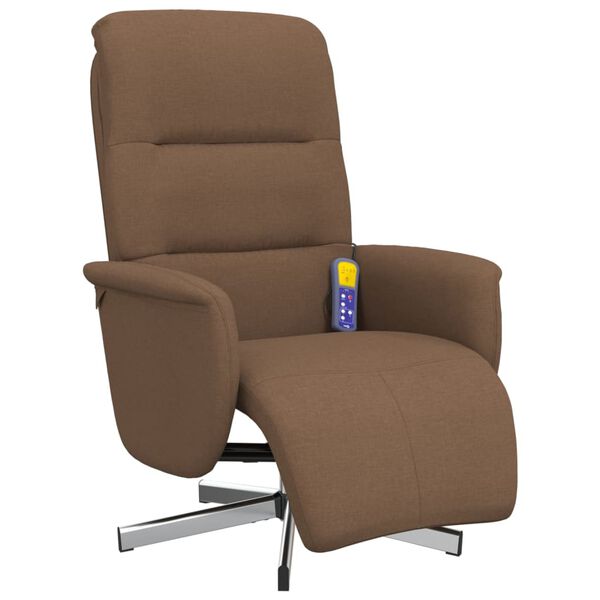 vidaXL Massagesessel mit Fu&szlig;teil Braun Stoff