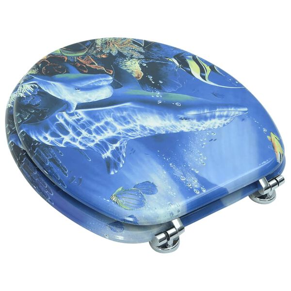 vidaXL Toilettensitz MDF Deckel Delfine