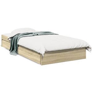 vidaXL Bettgestell mit Schubladen Sonoma-Eiche 90x190 cm Holzwerkstoff