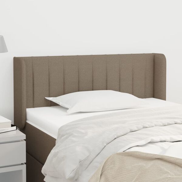 vidaXL Kopfteil mit Ohren Taupe 93x16x78/88 cm Stoff