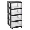 Curver Schubladenschrank Essentials 80 L Transparent und Schwarz