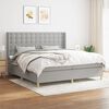 vidaXL Boxspringbett mit Matratze Hellgrau 200x200 cm Stoff