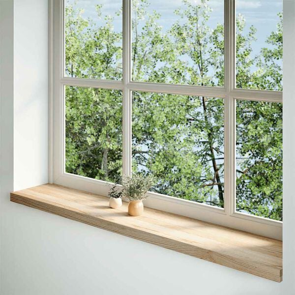 vidaXL Fensterb&auml;nke 2 Stk. Unbehandelt 140x30x2 cm Massivholz Eiche