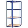 vidaXL Regale mit 4 B&ouml;den 5 Stk. Blau Stahl & Holzwerkstoff
