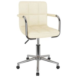 vidaXL B&uuml;rostuhl Drehbar Creme Stoff