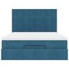 vidaXL Ottoman-Bett mit Matratzen & LEDs Dunkelblau 140x200 cm Samt