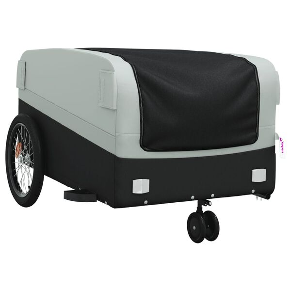 vidaXL Fahrradanh&auml;nger Schwarz und Grau 45 kg Eisen