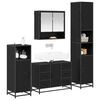 vidaXL Badezimmerm&ouml;bel-Set 4 pcs Schwarz Eichen-Optik Holzwerkstoff