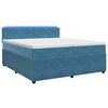 vidaXL Boxspringbett mit Matratze mit Kopfteil Blau 200 x 200 cm Samt