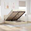vidaXL Ottomane Bett mit Matratze & LEDs Creme 140x190 cm Stoff