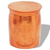 vidaXL Hocker/Beistelltisch aus geh&auml;mmertem Aluminium Kupferfarben