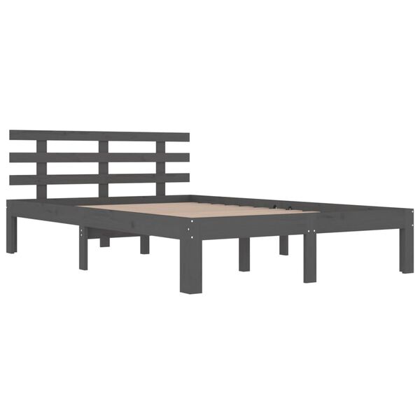 vidaXL Massivholzbett Grau 200x200 cm