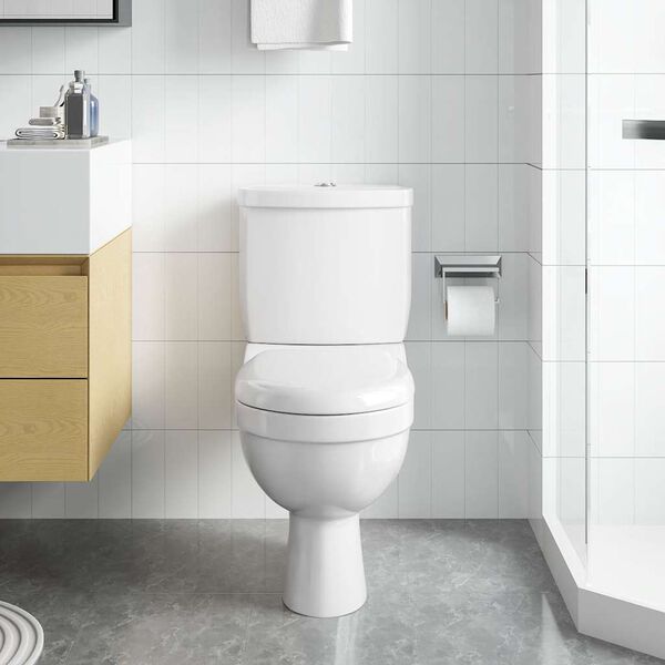Toilette mit Sp&uuml;lkasten Wei&szlig;