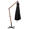 vidaXL Ampelschirm mit Mast Schwarz 3,5x2,9 m Massivholz Tanne
