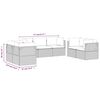vidaXL 7-tlg. Garten-Lounge-Set mit Kissen Grau Poly Rattan