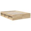 vidaXL Bettrahmen Sonoma-Eiche 150 x 200 cm Massives Kiefernholz