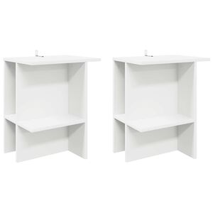 vidaXL Couchtisch 2 pcs Wei&szlig; 40 x 30 x 49 cm Holzwerkstoff