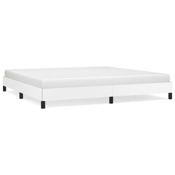 vidaXL Bettgestell Wei&szlig; 200x200 cm Kunstleder