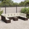 vidaXL Gartensofa-set mit Kissen 10 pcs Braun und Creme Polyrattan