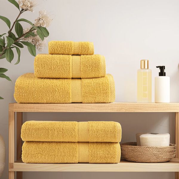 vidaXL Premium G&auml;stet&uuml;cher SOLUND 2 Stk. Gold 30x50 cm 600 g/m&sup2;