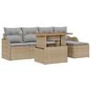 vidaXL Gartensofa-set 6 stk. Beige und Hellgrau Poly-Rattan