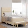 vidaXL Boxspringbett mit Matratze mit Kopfteil Creme 80 x 200 cm Stoff