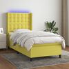 vidaXL Boxspringbett mit Matratze & LED Gr&uuml;n 80x200 cm Stoff