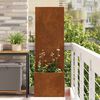 vidaXL Garten Sichtschutz-Leinwand Rostig 50 x 140 cm Wetterfeststahl