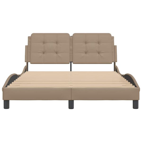 vidaXL Bettgestell ohne Matratze "Zadar" Cappuccino-Braun 140x190 cm Kunstleder