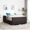 vidaXL Bettrahmen mit Matratze Dunkelbraun 160 x 200 cm Stoff