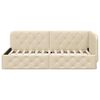 vidaXL Eckbettgestell mit Kopfteil Creme 90 x 200 cm Stoff