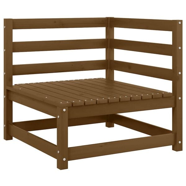 vidaXL Garten-Ecksofa Honigbraun Massivholz Kiefer