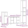 vidaXL Badezimmerm&ouml;bel-Set Wandmontiert 3 pcs Schwarz Eichen-Optik