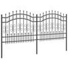 vidaXL Gartenzaun Grau 240 x 140 cm Pulverbeschichteter Stahl
