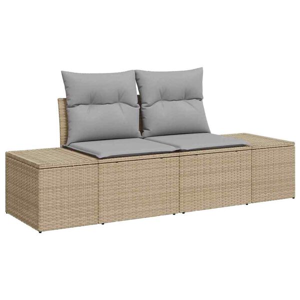 vidaXL Garten-Sofa-Set 11 pcs Beige und Hellgrau